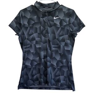 Nike Women's Black Geometric Golf Top. Size M